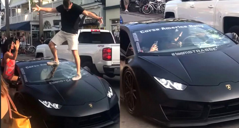 Siêu xe Lamborghini Huracan gặp hoạ vì gã trai khoe mẽ trước đám đông