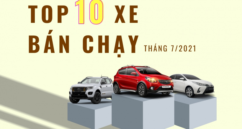 Top 10 xe bán chạy tháng 7/2021: VinFast Fadil tiếp tục đăng quang
