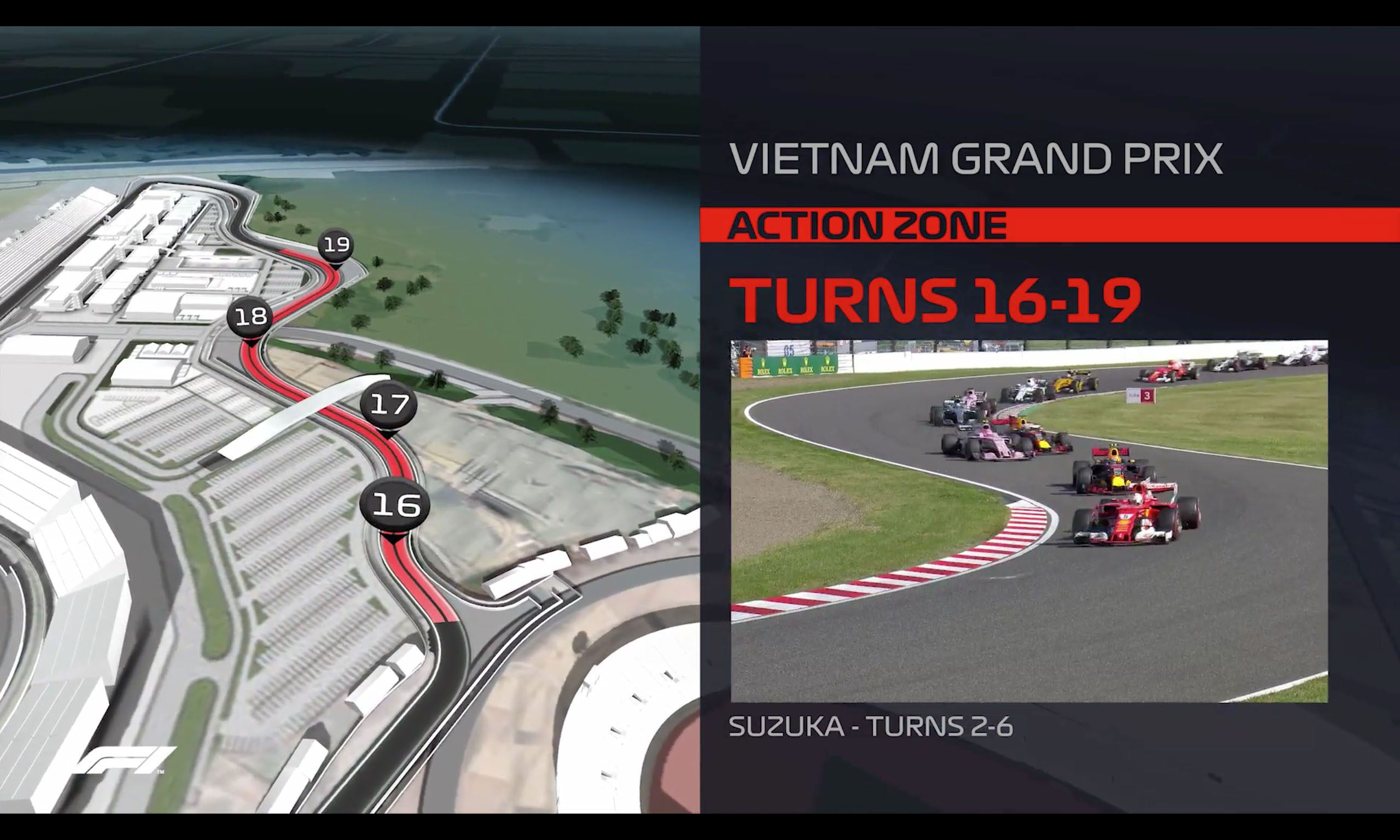Khúc cua số 16 tới số 19 tại đường đua F1 Việt Nam