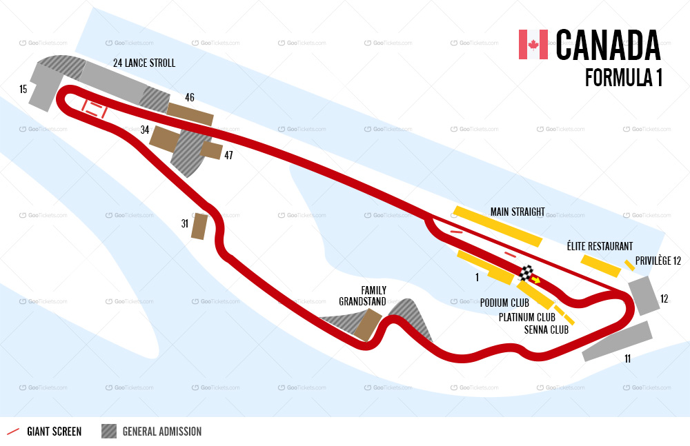 Sơ đồ đường đua F1 Gilles Villeneuve, Canada
