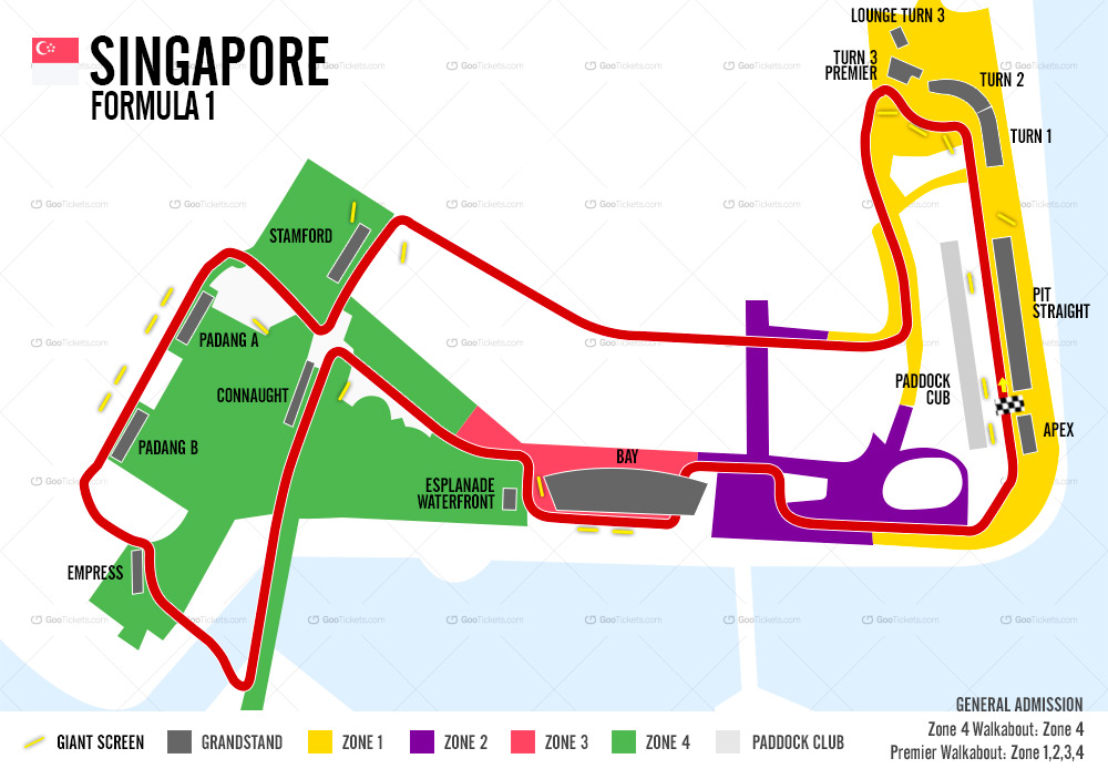 Sơ đồ đường đua Marina Bay, Singapore