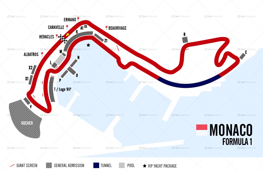 Sơ đồ đường đua De Monaco, Monaco