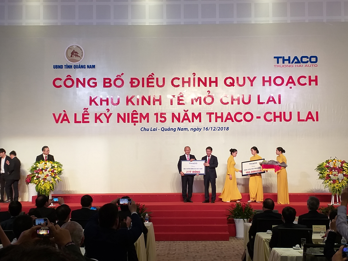 Ông Park Hang-seo tại buổi lễ kỉ niệm của Trường Hải (Thaco)