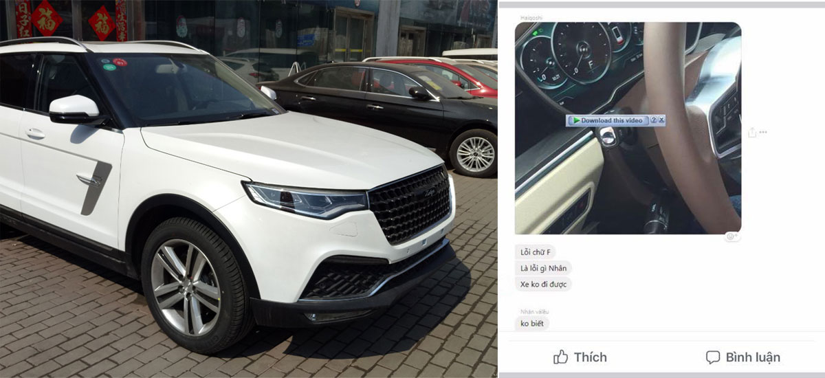 Hình ảnh lỗi xe Zotye Z8