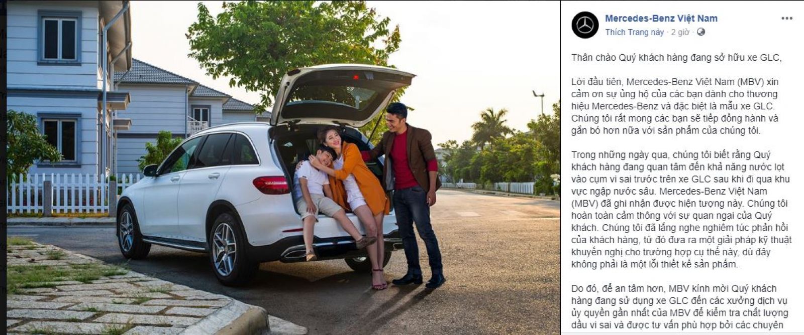Mercedes-Benz Việt Nam đã có những phản hồi đầu tiên qua mạng xã hội dành cho các chủ xe GLC