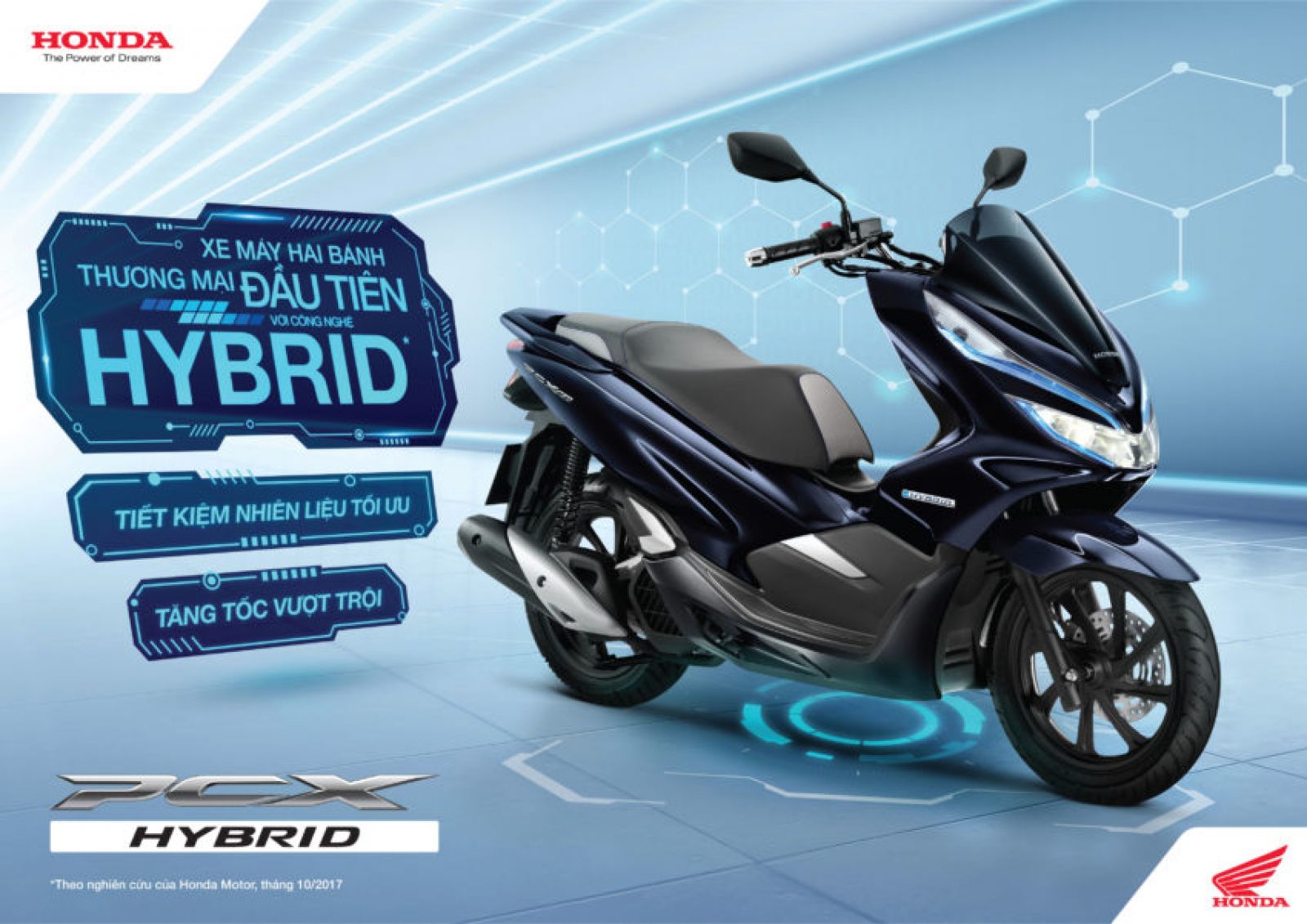 Mẫu xe Honda PCX hybrid được giới thiệu lần đầu tiên tại triển lãm ô tô Tokyo 2017