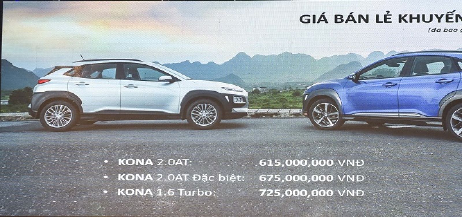 Giá bán xe Hyundai Kona tại Việt Nam