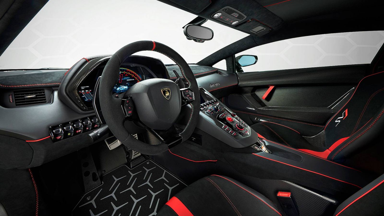 Nội thất cabin xe Lamborghini Aventador SVJ