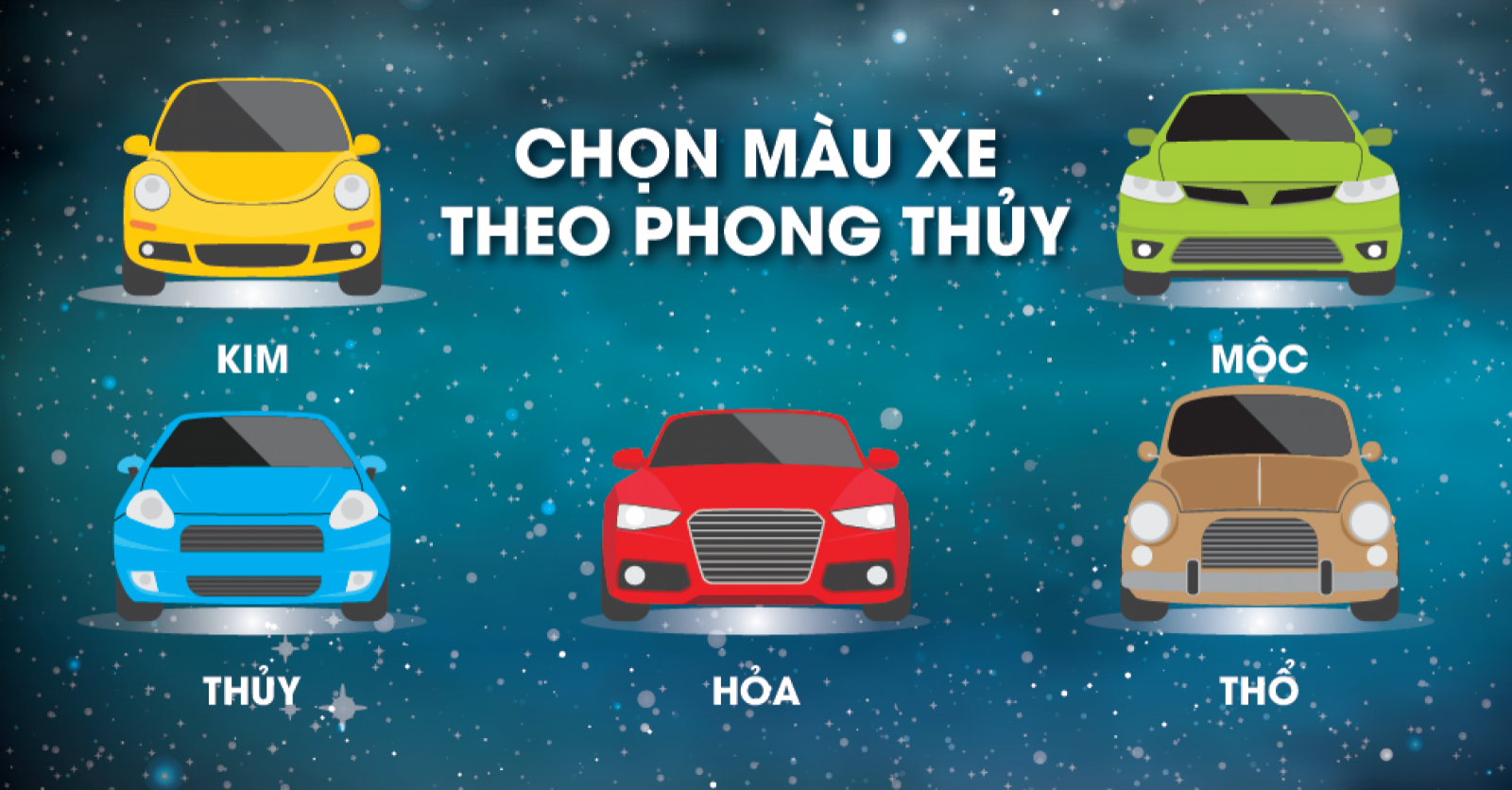 Chọn màu xe theo mệnh sẽ giúp chủ xe thêm tự tin, may mắn
