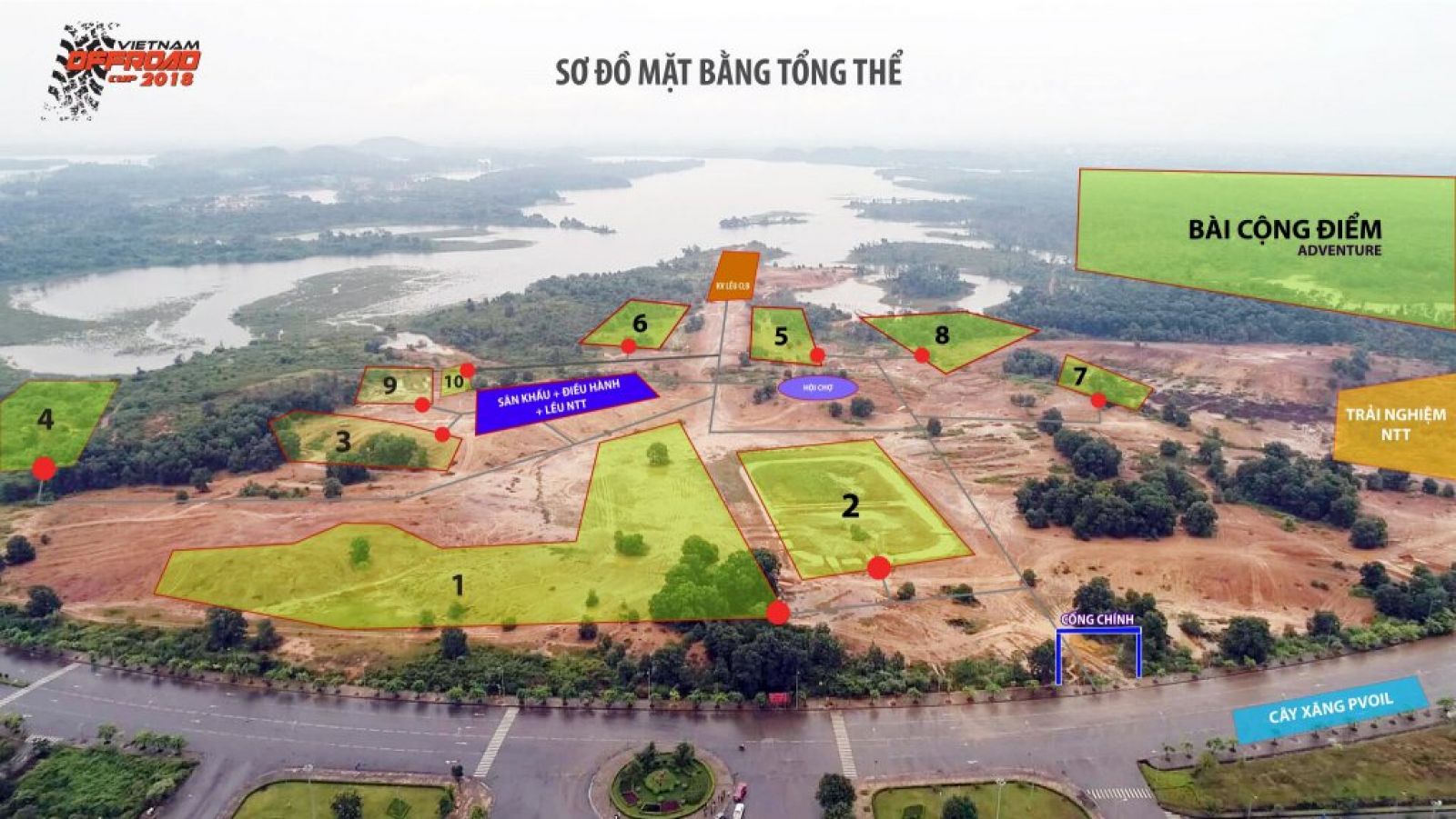Bản đồ các vị trí thi đấu tại VOC 2018