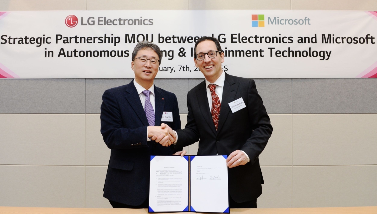 LG và Microsoft ký thỏa thuận hợp tác trong lĩnh vực ô tô và AI