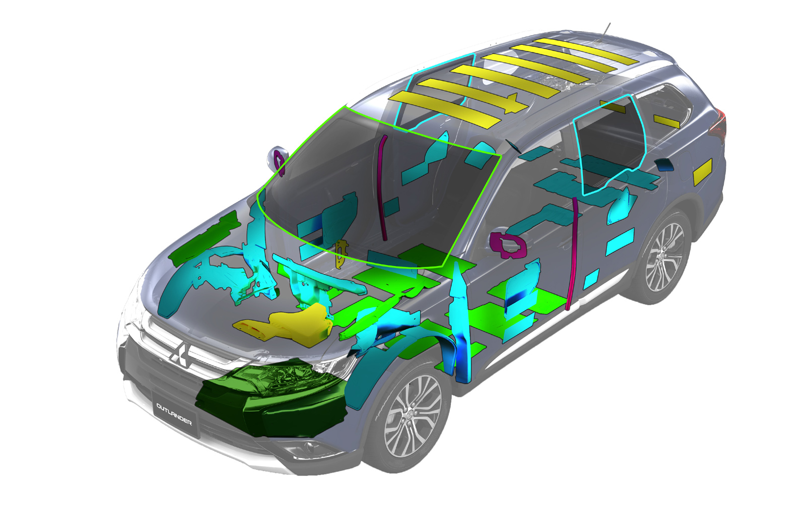 Hơn 30 chi tiết chống ồn, giảm xóc được Mitsubishi tích hợp vào quá trình sản xuất Outlander
