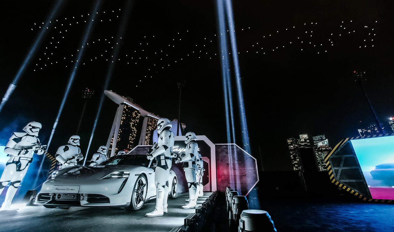 Sự kiện ra mắt dòng xe thuần điện Taycan tại The Float, Marina Bay, Singapore