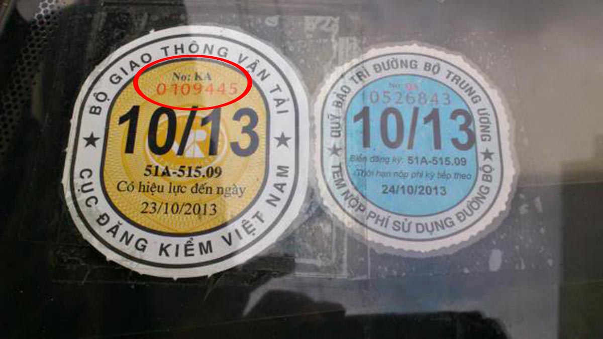 Nhập số trên tem đăng kiểm ô tô