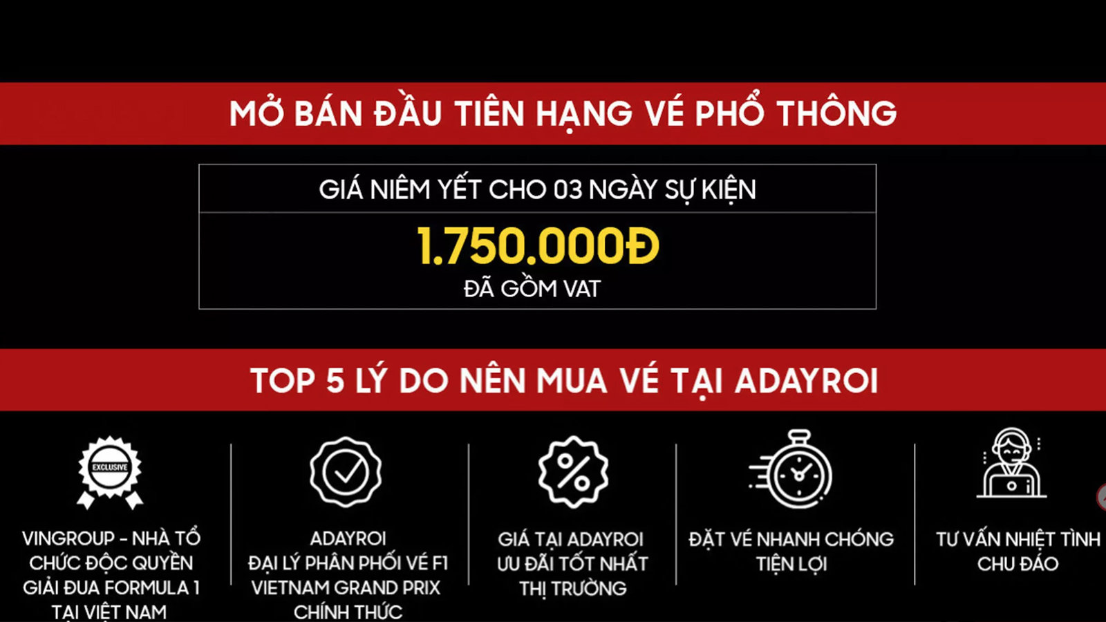 Giá vé hạng phổ thông