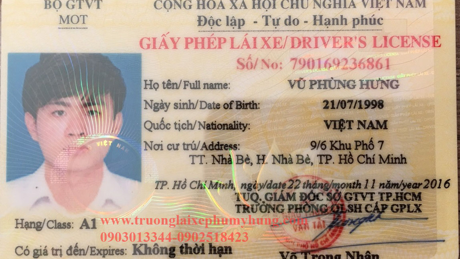 Giấy phép lái xe hạng a1