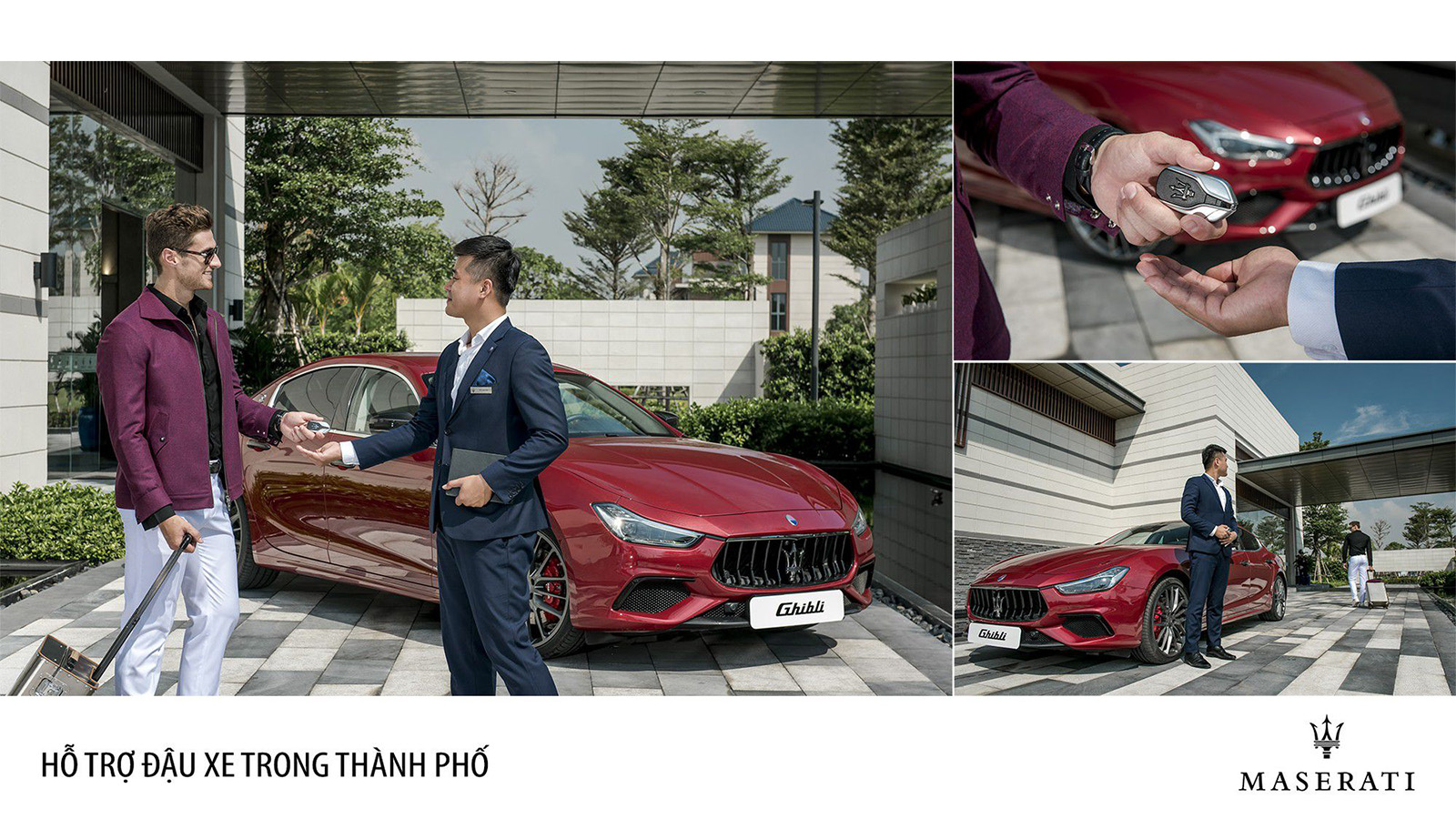 Chỉ cần gọi đến hotline, nhân viên Maserati sẽ có mặt trong vòng 10 phút để mang xe về bãi đậu riêng, hoặc đưa đón khách hàng tại sân bay Tân Sơn Nhất