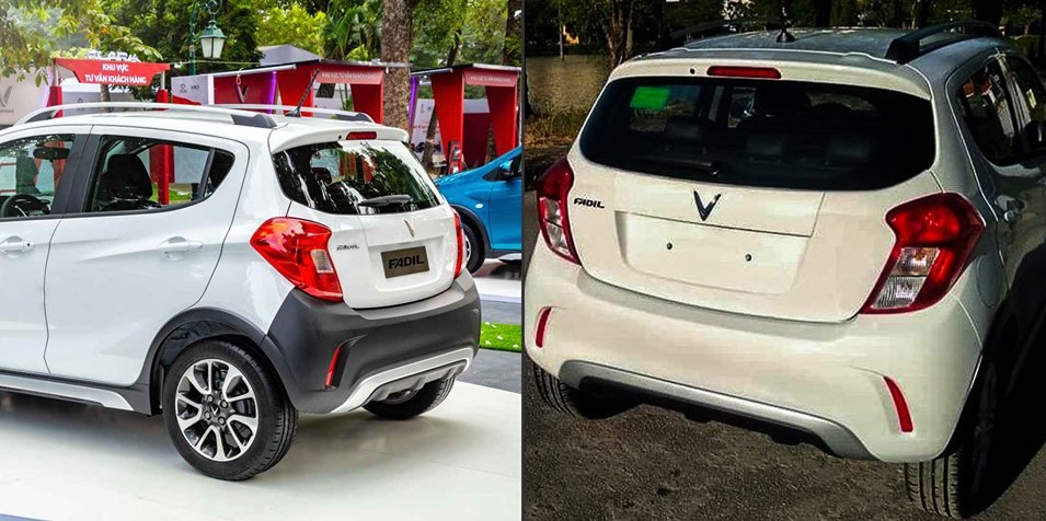 Hình ảnh trước và sau khi được sơn lại cản sau xe VinFast Fadil