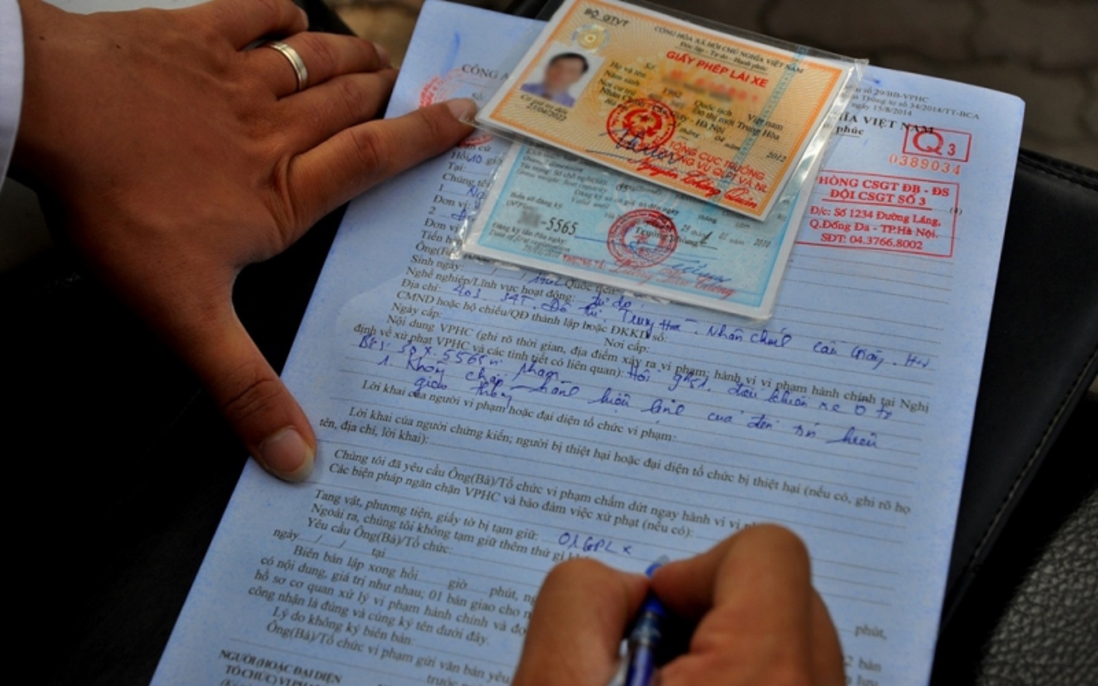 biên bản vi phạm giao thông