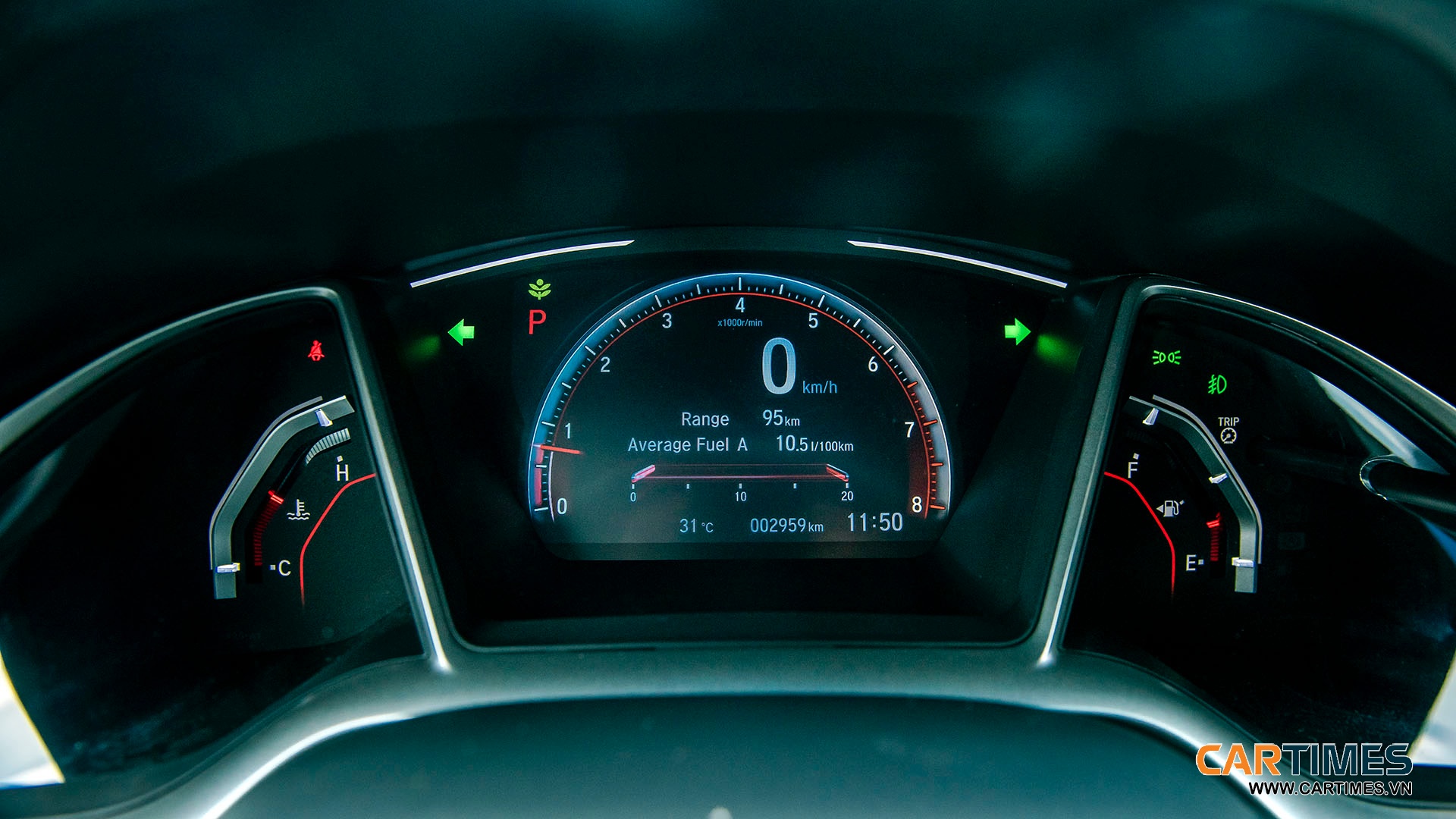 Cụm đồng hồ hiển thị trên Honda Civic RS 2019