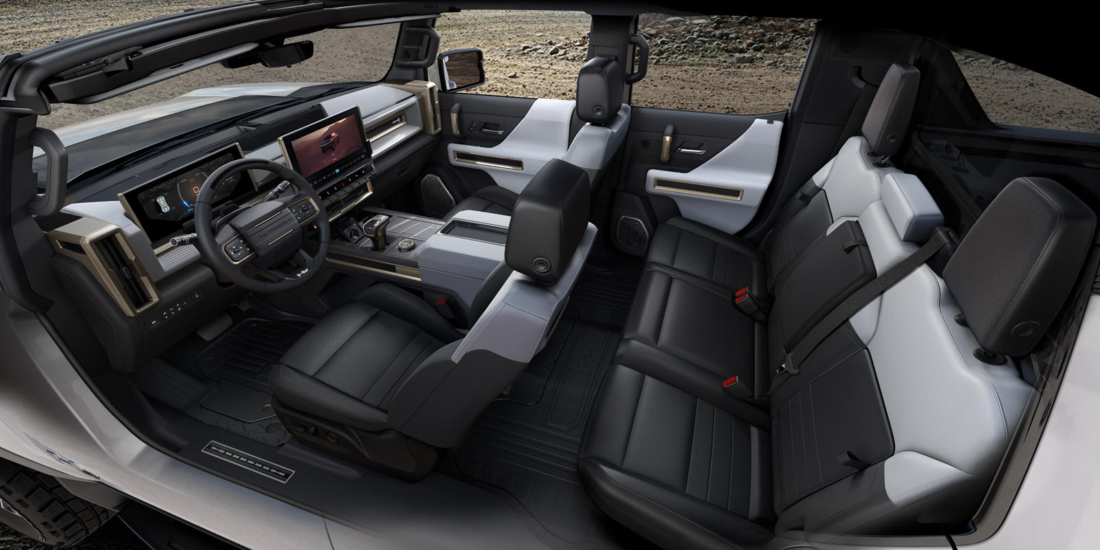 Hàng ghế sau của xe Hummer EV