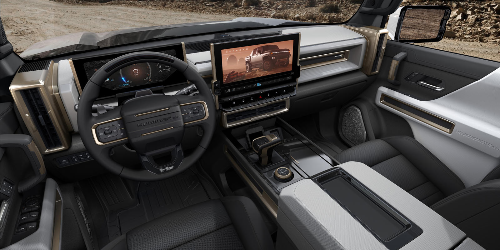 Hàng ghế trước của xe Hummer EV