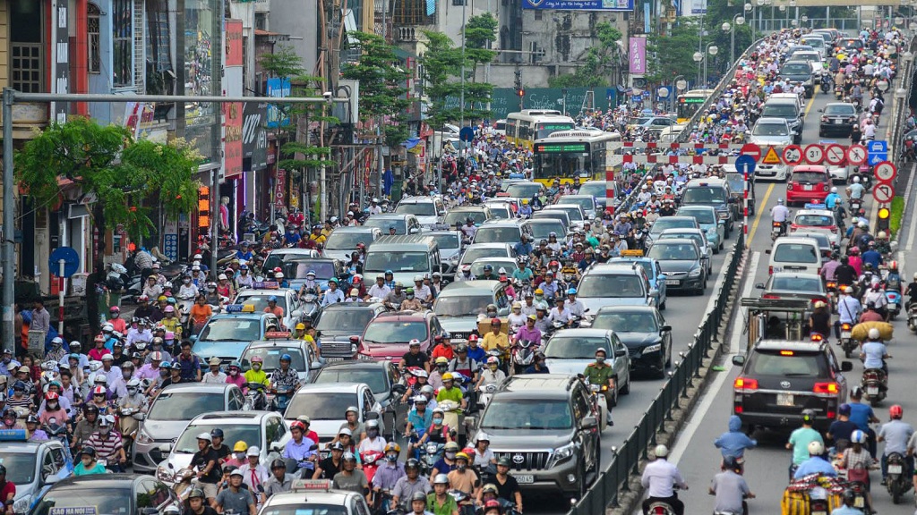 lái xe giờ cao điểm