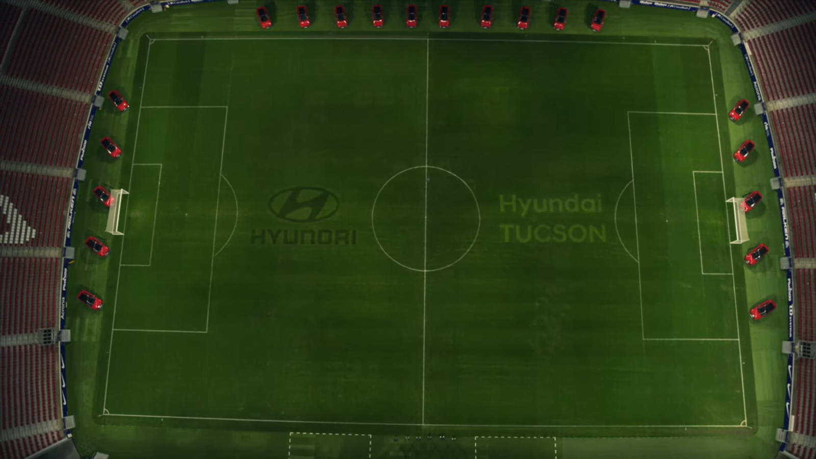 Logo Hyundai trên sân vận động Wanda Metropolitano