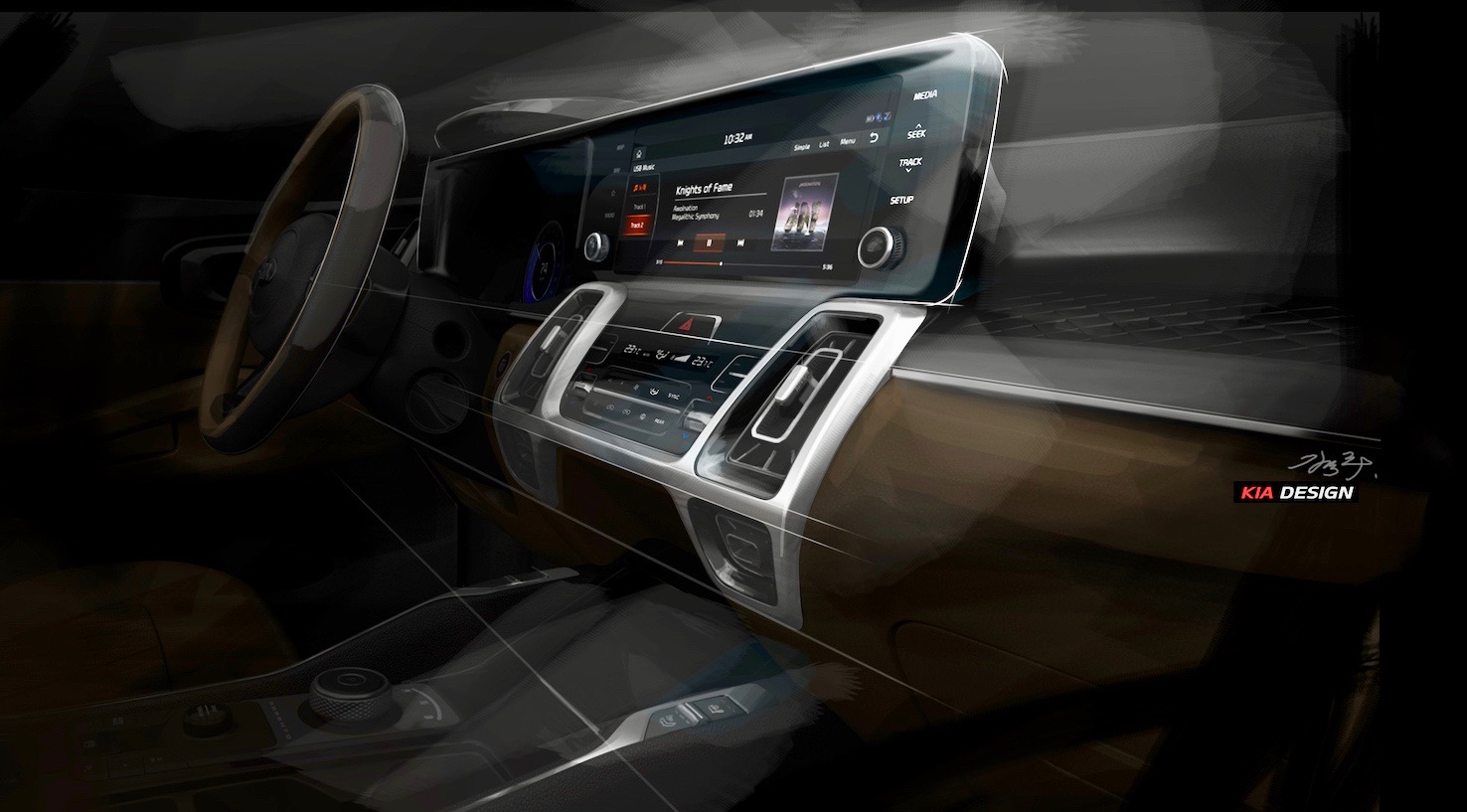 Bảng điều khiển được cho là của xe Kia Sorento 2021
