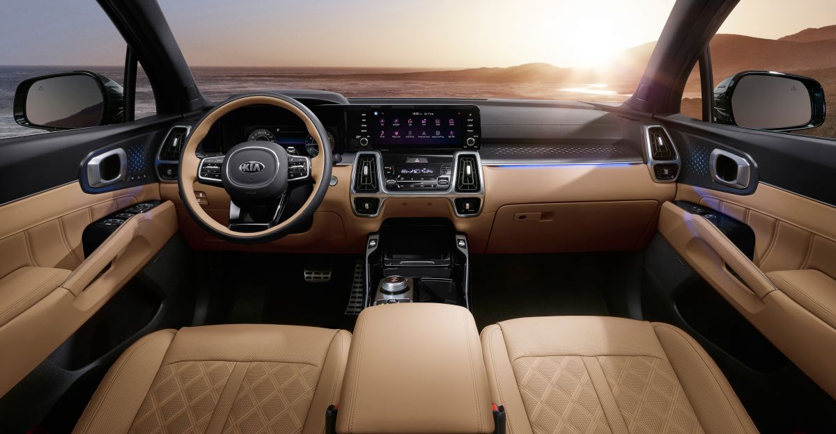 Thiết kế hàng ghế trước của Kia Sorento 2021