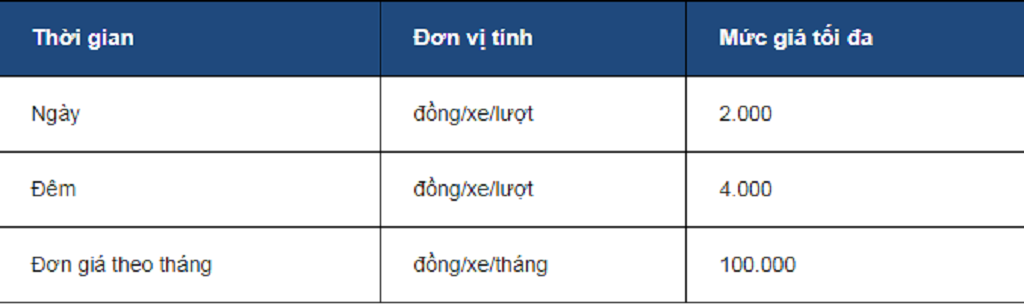 phí trông giữ xe
