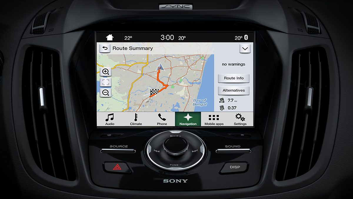 Lướt ứng dụng định vị như Waze trên Hệ thống Thông tin Giải trí Ford SYNC3© để biết về lưu lượng xe đang di chuyển trên lộ trình