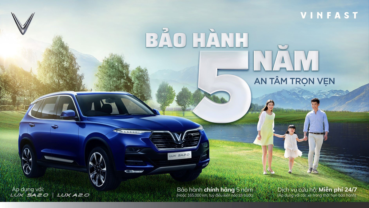 “Trước bạ 0 đồng - Bảo hành 5 năm” cho hai dòng xe Lux SA2.0 và Lux A2.0