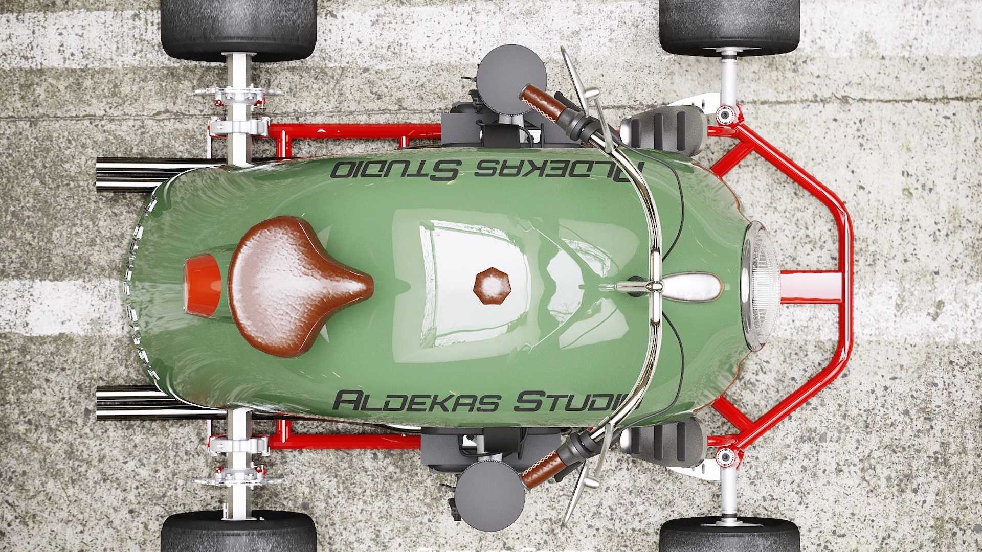 Go kart Volkswagen nhìn từ phía trên cao