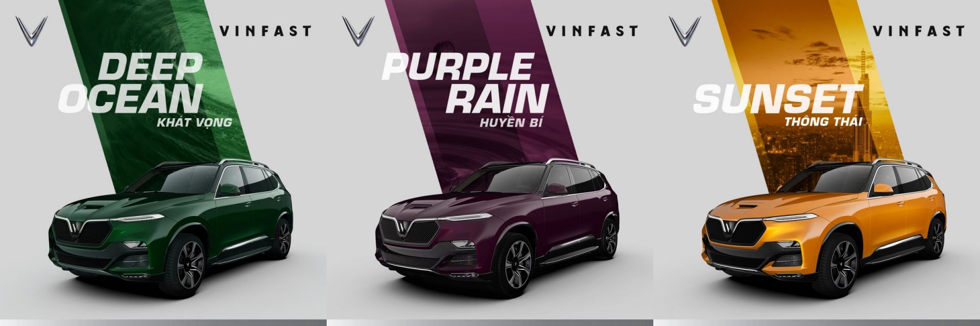 Ba màu sắc tuỳ chọn của VinFast President
