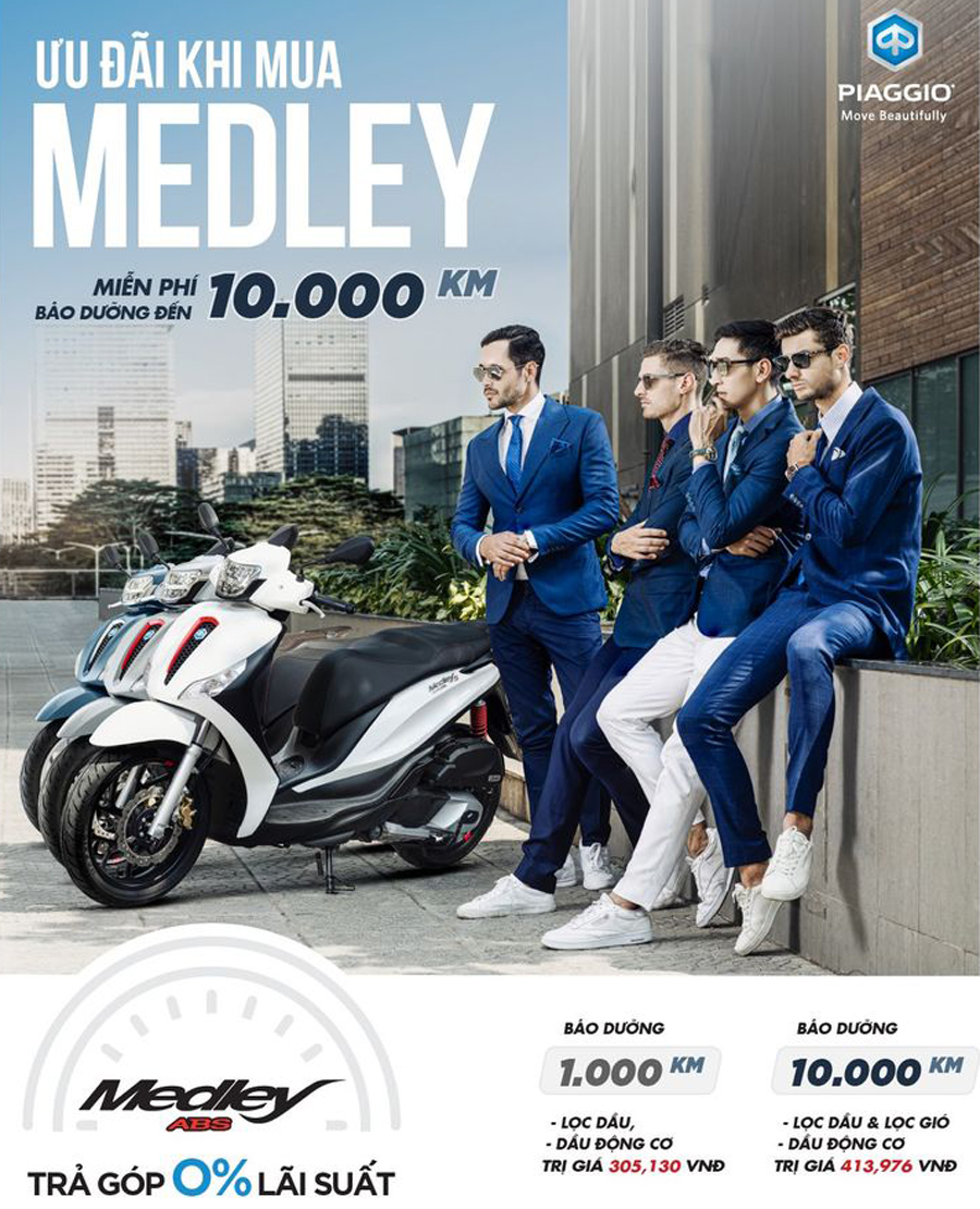 Chương trình hấp dẫn dành cho khách hàng mua xe Piaggio Medley 2020