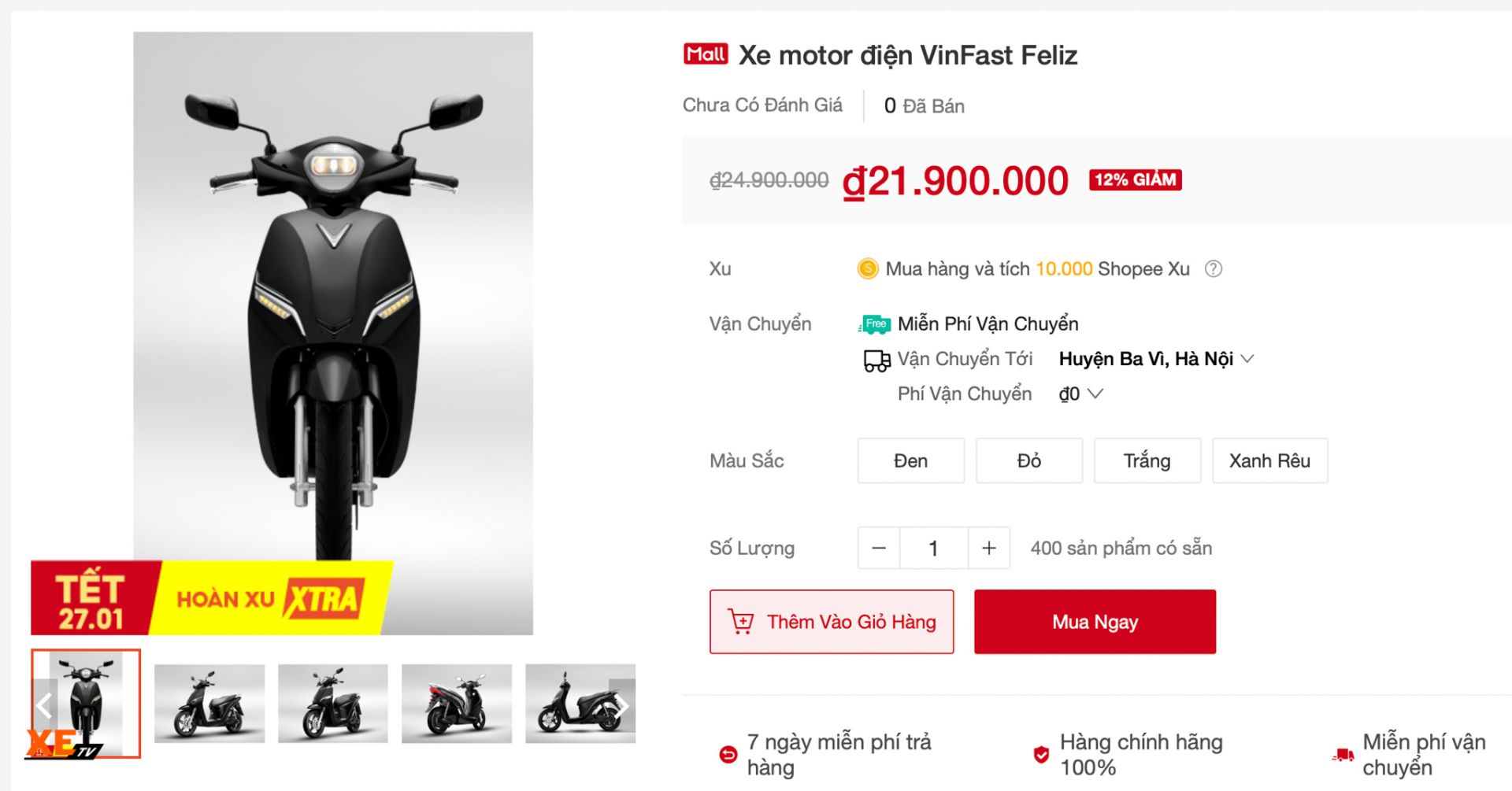 Giá bán xe VinFast Feliz