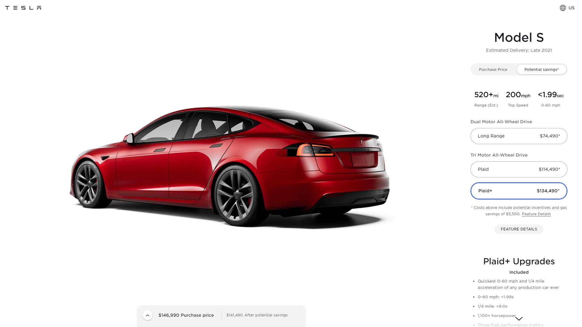 Giá bán xe Tesla Model S