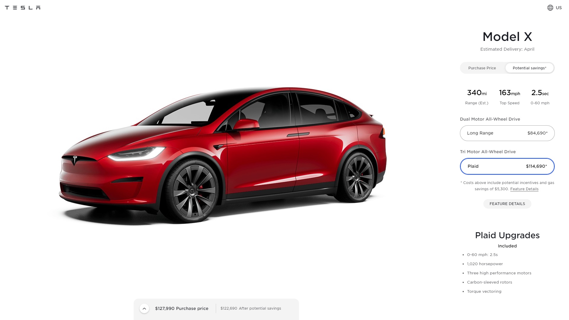 Giá bán xe Tesla Model X