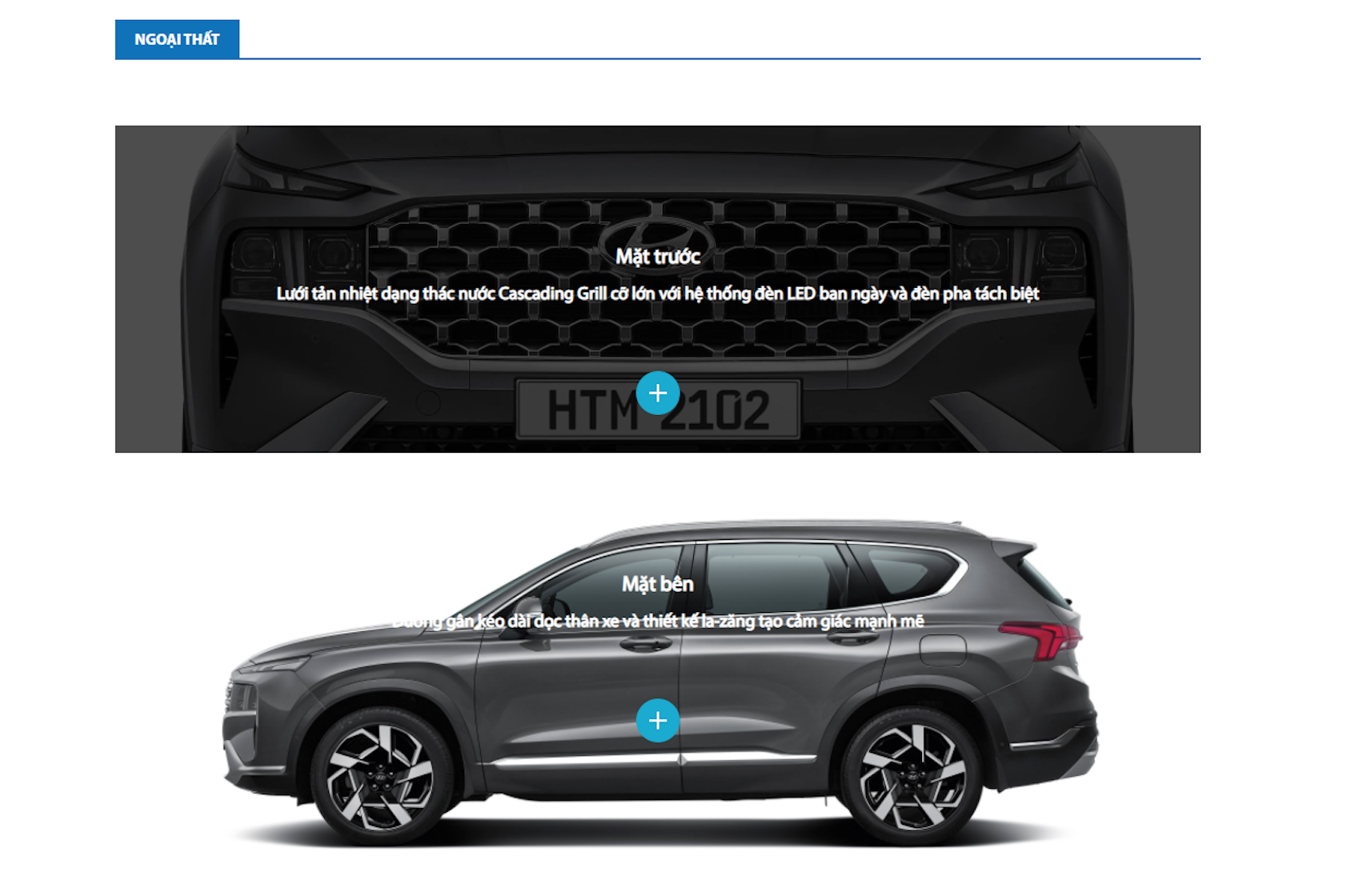 Thiết kế đầu xe và thân xe Hyundai Santa Fe 2021