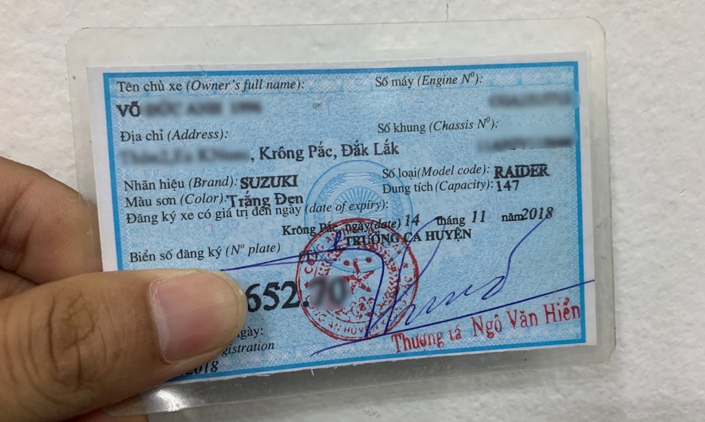giấy đăng ký xe